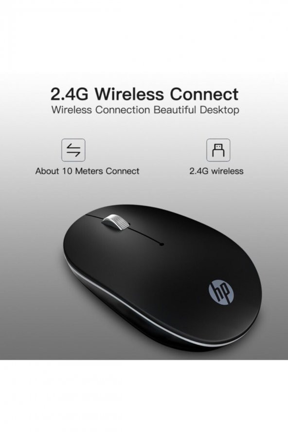 HP S1500BK 2.4ghz 1600dpi Kablosuz Sessiz Mouse Siyah - Resim 4