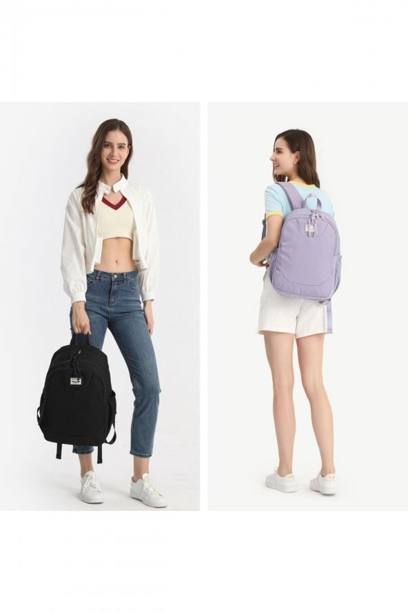 Bagacar Smart Bag 3199 Okul ve Günlük Laptop Bölmeli Sırt Çantası Açık Gri ürün görseli 1