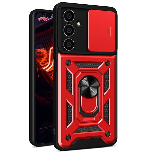Gpack Samsung Galaxy S23 FE Kılıf Sert Silikon Tank Aramid Sürgülü Vega Yüzüklü ürün görseli 1
