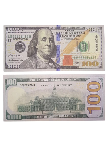 Geçersiz Şaka Düğün Parası 100 Adet Oyun Parası 100 Dolar ürün görseli 1