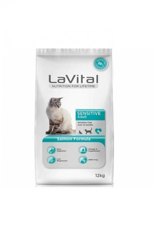 Lavital Somonlu Yetiskin Kuru Kedi Mamasi  12 Kg ürün görseli 1