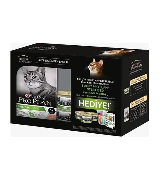 Proplan Kısırlaştırılmış Somon Yetişkin Kedi Maması 1,5 Kg + Hediye Paketli (3X85 Gr PP Pouch) ürün görseli 1