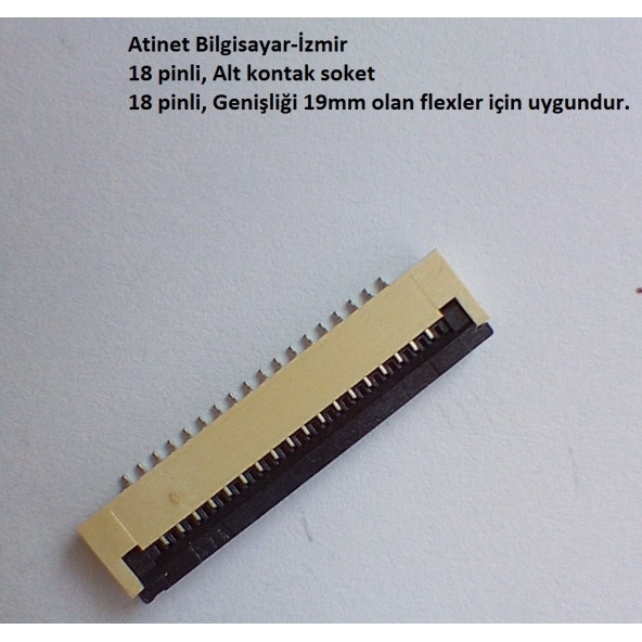 18 Pin 1Mm Adımlı Flex Soketi Flex Ffc Konnektörü Alt kontak 18-1-Alt ürün görseli 1