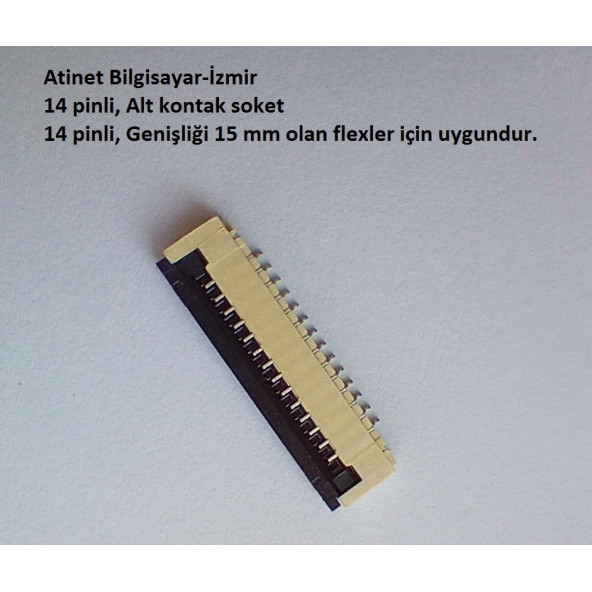 14 Pin 1Mm Adımlı Flex Soketi Flex Ffc Konnektörü Alt kontak 14-1-Alt ürün görseli 1