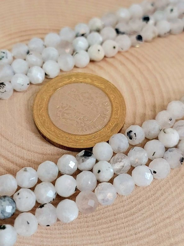 Ay Taşı Faset Kesim YARIM Dizi 5mm (18cm uzunluğundadır) ürün görseli 1