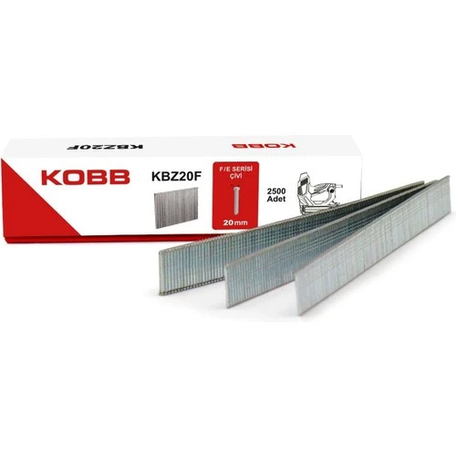 KOBB KBZ20F 20mm 2500 Adet F/E/J/8 Serisi Ağır Hizmet Tipi Kesik Başlı Çivi ürün görseli 1