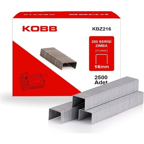 KOBB KBZ216 16mm 2500 Adet 200 Serisi Ağır Hizmet Tipi Zımba Teli ürün görseli 1