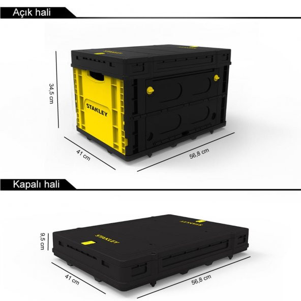 STANLEY FB533L 25Kg Katlanır Kapaklı Çok Amaçlı Taşıma Sepeti ürün görseli 1