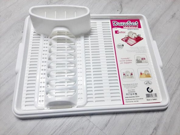 Moonstar Hareketli Tabaklık Bulaşık Durulama Seti Beyaz-720 ürün görseli 1