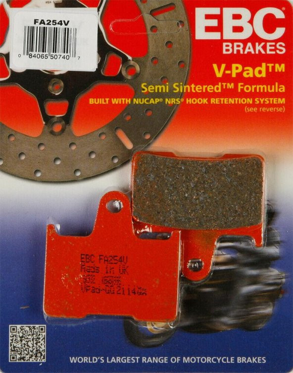 Ebc Fa254V 2006-2020 Kawasaki ZZR 1400 ABS Uyumlu Arka Fren Balatası Yarı Sinterli Balata ürün görseli 1
