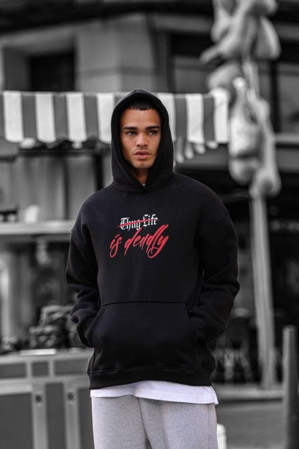 PTTAVM: ÖZEL ÜRETİM HENRY COOPER THUG LİFE BASKLI OVERSİZE SWEATSHİRT