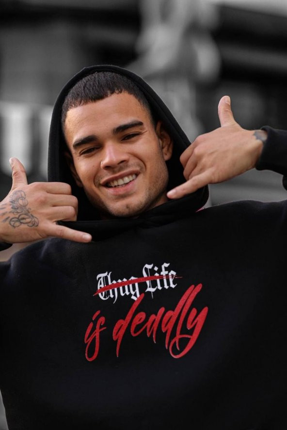 PTTAVM: ÖZEL ÜRETİM HENRY COOPER THUG LİFE BASKLI OVERSİZE SWEATSHİRT