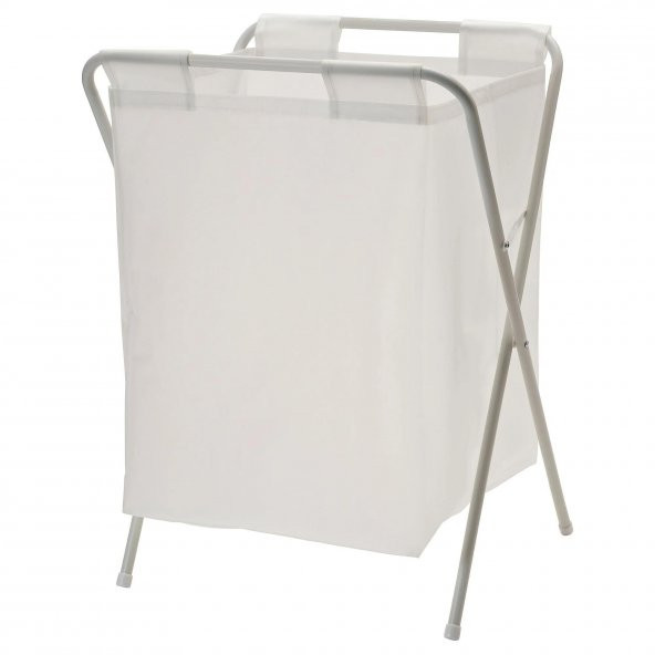 50 Litre Beyaz,Katlanır, Çamaşır Sepeti MeridyenDukkan Açılır Kapanır Pratik Kirli Sepeti 50 Lt U42X G43X Y60 cm ürün görseli 1
