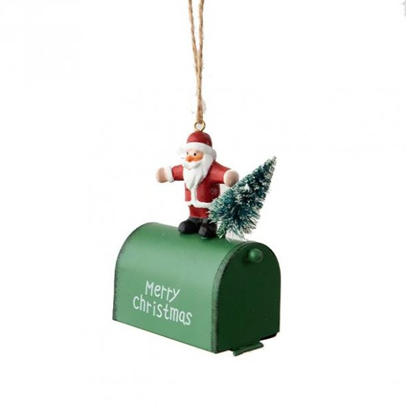 1 Adet 10x8x4cm Posta Kutusunda Noel Baba Ağaç Süsü ürün görseli 1