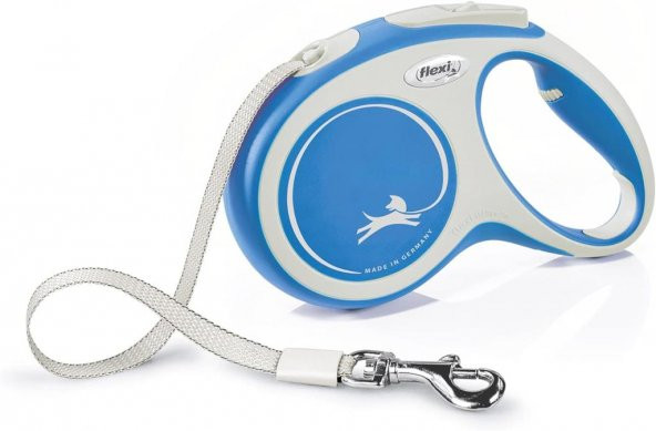 Flexi New Comfort Şerit M 5 Metre Mavi Max.25kg Otomatik Köpek Gezdirme Tasması ürün görseli 1