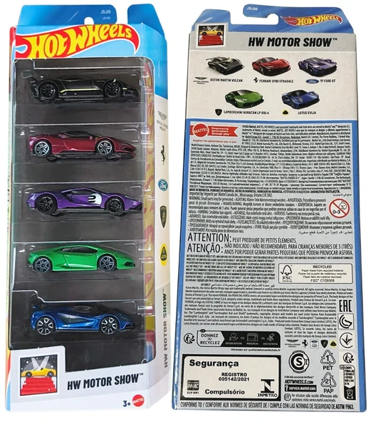 2025 Hot Wheels Motor Show 5'li Set Ferrari Sf90 Antrasit ürün görseli 1