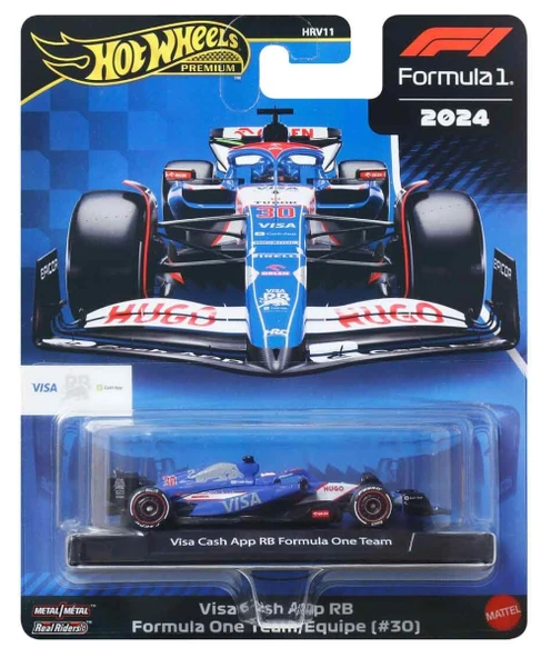 Hot Wheels Premium Formula 1 Yarış Arabası Visa Cash App Rb Formula One Team Mavi ürün görseli 1