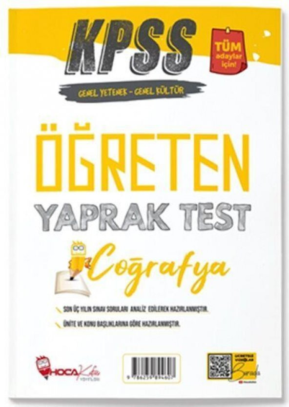 KPSS Coğrafya Öğreten Yaprak Test Hoca Kafası ürün görseli 1