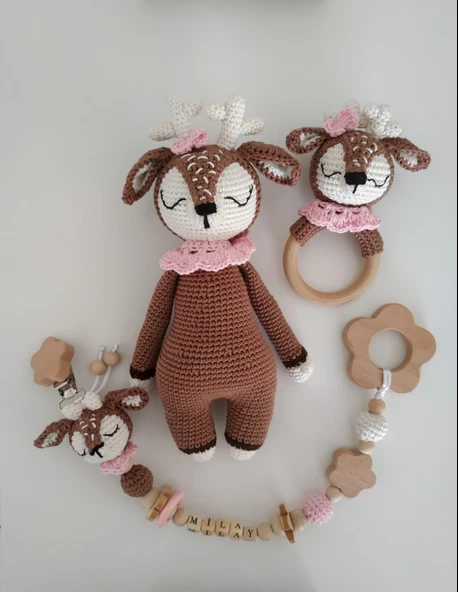 Matilda Yeni Doğan Seti Amigurumi Organik Oyuncak ürün görseli 1
