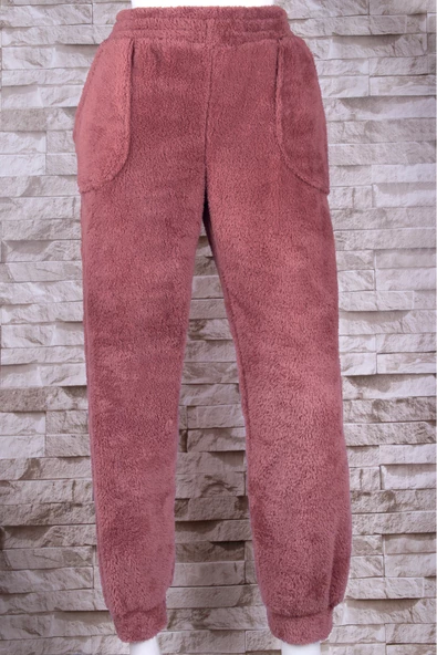 Peluş  Paçası Büzgülü Tek Eşofman Altı ürün görseli 1