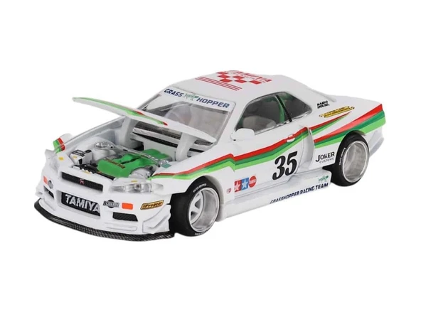 Mini Gt 167 Nissan Skyline Gt-r R34 Tamıya X Kaıdo House "the Grasshopper" V1 1/64 Model Araba ürün görseli 1