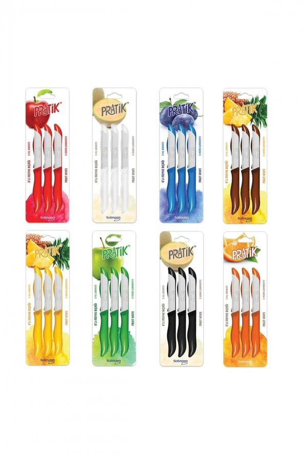 Pratik Plastik Saplı Meyve Bıçak Seti 6lı 43025 turuncu ürün görseli 1