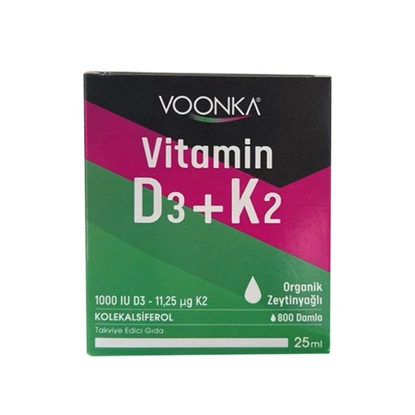 Voonka Vitamin D3+ K2 Takviye Edici Gıda 25 ml ürün görseli 1