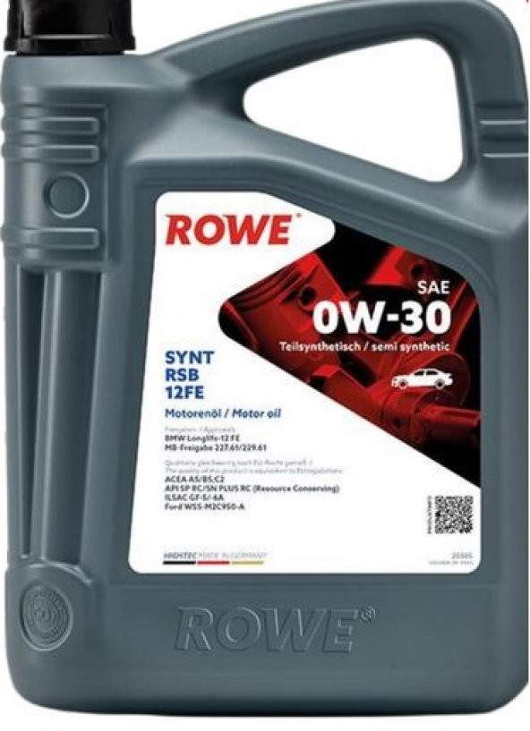 Rowe Hıghtecsynt Rsb 12Fe Sae 0W-30 5l ürün görseli 1
