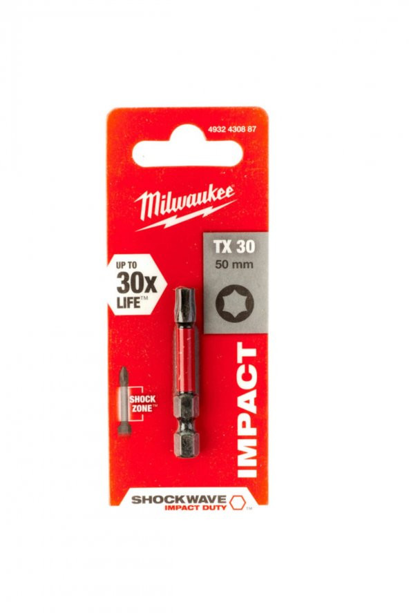 Milwaukee 4932430887 Bits Uç Tx 30 50 mm 1li Pkt Shockwave ürün görseli 1