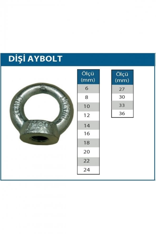 Marka Dişi Aybolt 6 Mm 1 Adet - Resim 3