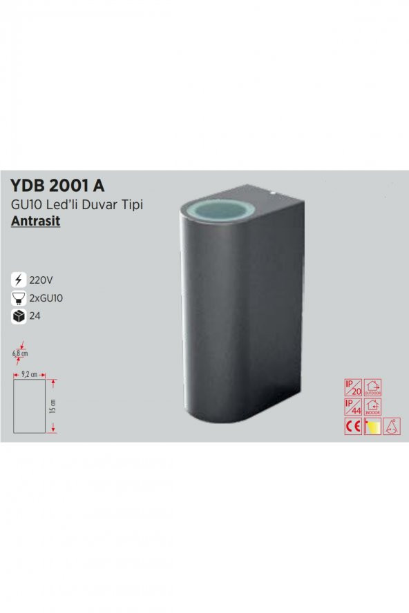 YCL Duvar Tipi Bahçe Armatür G10 Duylu Ydb-2001a ürün görseli 1
