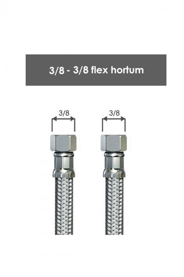 Marka 38 - 38 Çelik Flex Bağlantı Hortum 100 Cm ürün görseli 1