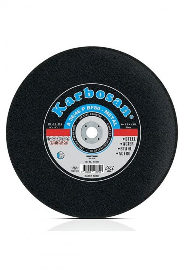 KARBOSAN Metal (NK) Sabit Tezgah Kesme Diskleri 350x3.5x25.4 Mm ürün görseli 1