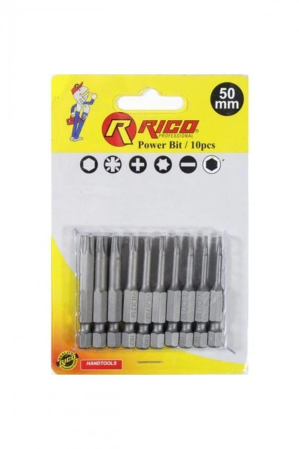 Rico 005-Kk1131 10 Parça Torx Bits Uç Seti 50 Mm ürün görseli 1