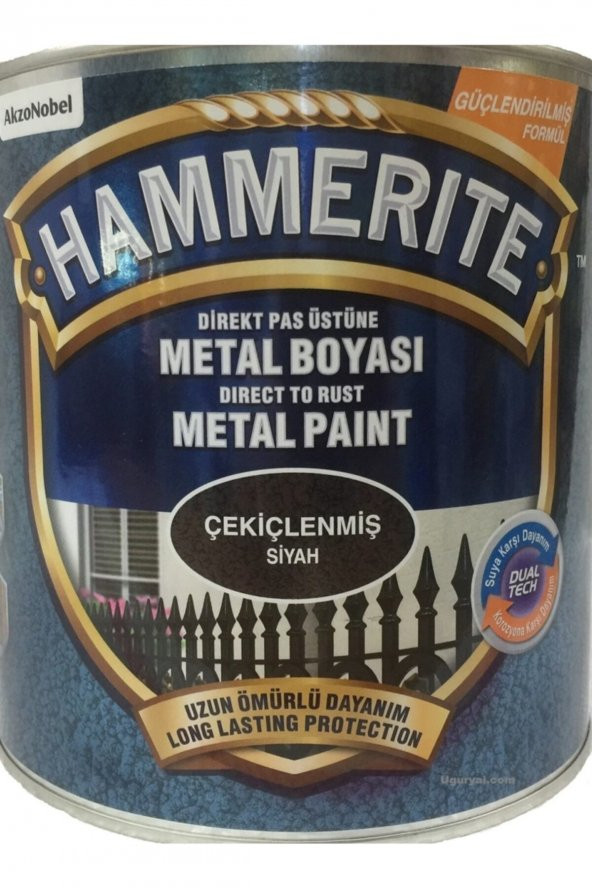 Marshall Hammerite Direkt Pas Üstü Çekiçlenmiş Metal Boyası Siyah 2.5 Lt ürün görseli 1