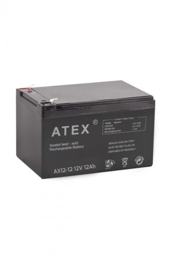 Ataba Atex 12v 12ah Akü  (151x98x95x100) Aku-18195 ürün görseli 1