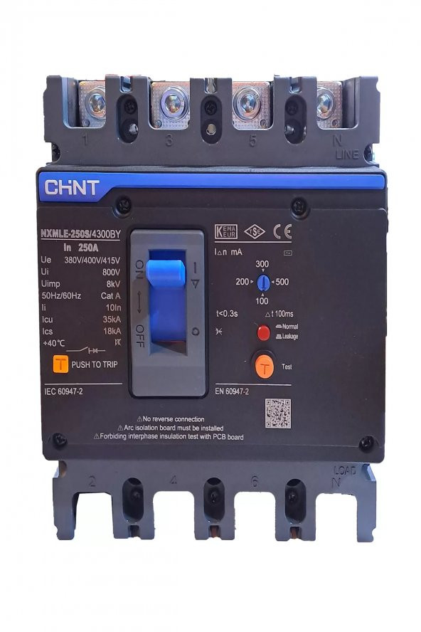 chint NXMLE-250S4300BY Bobinli Kompakt Ş4P 250A 36KA 337268 ürün görseli 1