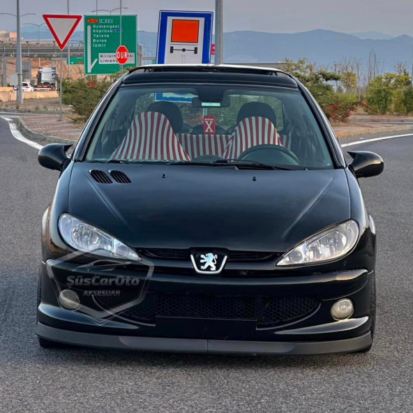 Peugeot 206 206+ 1998-2012 Uyumlu Üniversal Astra H lip Esnek Ön Lip 2 Parça Tampon Altı Dil Karlık Ön Ek ürün görseli 1