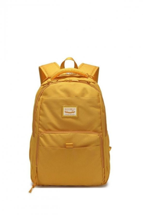 Bagacar Smart Bag 3124 Okul ve Günlük Laptop Bölmeli Sırt Çantası Hardal ürün görseli 1
