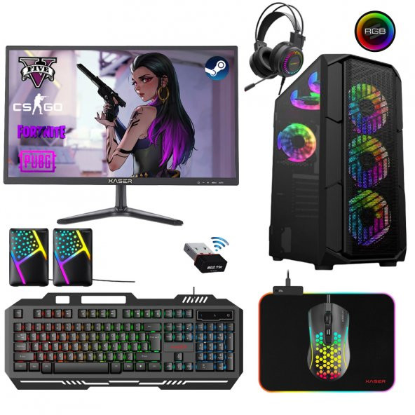 Xaser Xsr223 i5 6400 8GB Ram 256GB SSD 4GB RX550 Ekran Kartı 21.5" Monitör Ofis Hazır Sistem ürün görseli 1
