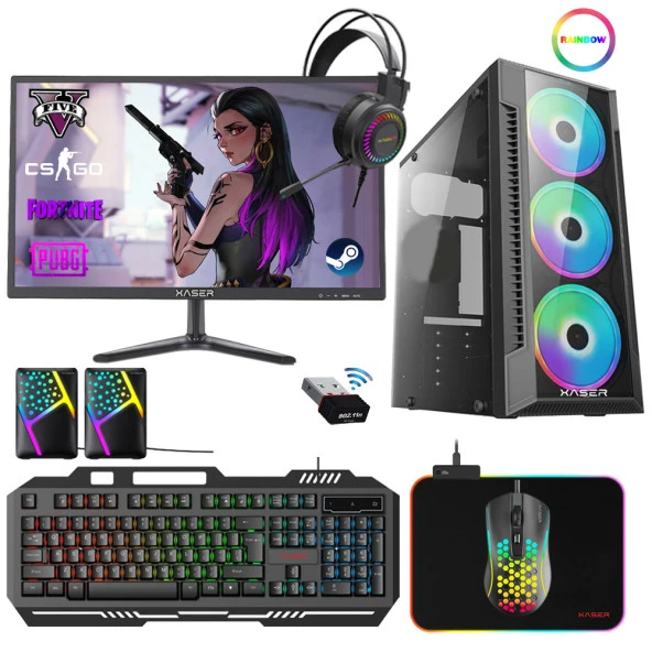 Xaser Xsr201 i5 3470 8GB Ram 256GB SSD 4GB RX550 Ekran Kartı 21.5" Monitör Ofis Hazır Sistem ürün görseli 1