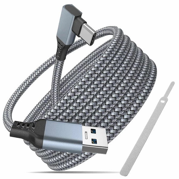 Cosmostech Meta Quest Sanal Gerçeklik Gözlüğü için Link Kablosu 1/2/3/Pro/Pico Uyumlu 3.2 Hızlı Data Kablosu 5m – G ürün görseli 1