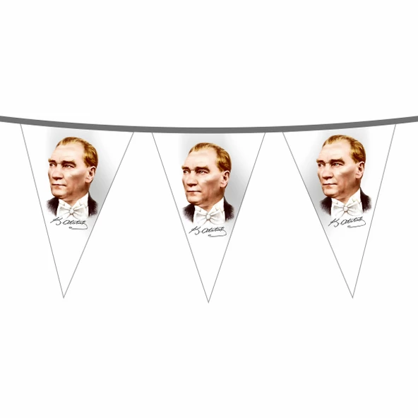 İpe Dizili Süsleme Üçgen Atatürk 25 metre ürün görseli 1