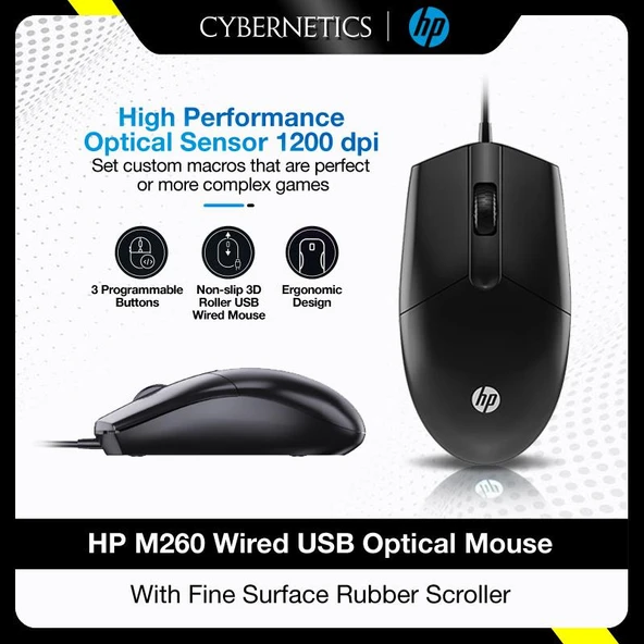 HP M260 1200 Dpi Kablolu Mouse - Resim 3