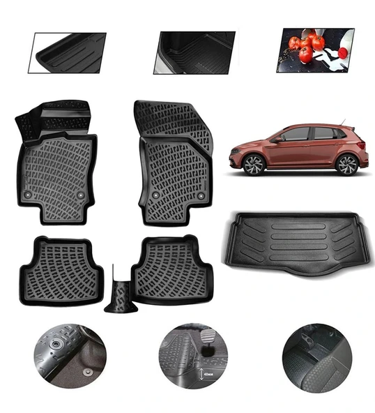 Volkswagen Polo Kısım 2023 Model 4D Bagaj Paspas Set ürün görseli 1