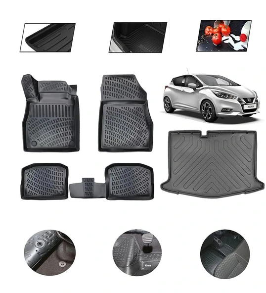 Nissan Micra 2019 Model 4D Bagaj Paspas Set ürün görseli 1