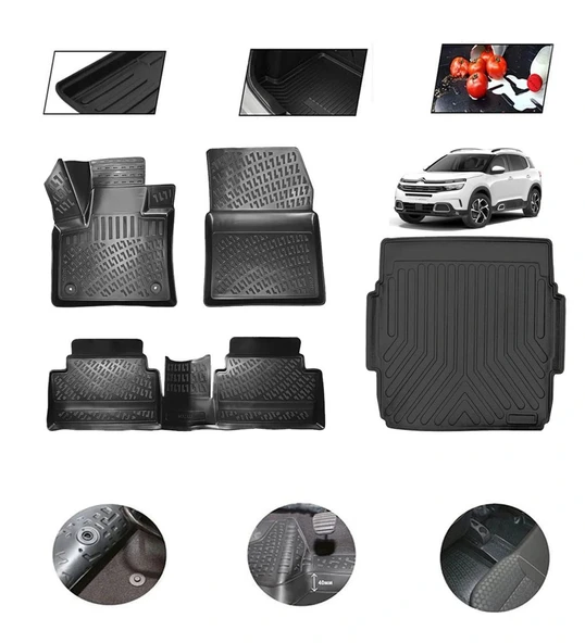 Citroen C5 Aircross Üst 2020 Model 4D Bagaj Paspas Set ürün görseli 1