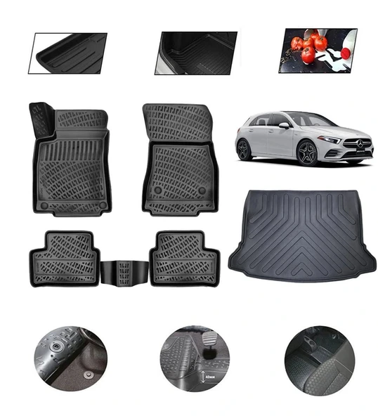 Mercedes A Serisi W177 HB Cepli 2021 Model 4D Bagaj Paspas Set ürün görseli 1