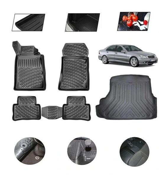 Mercedes C Serisi W202 1998 Model 4D Bagaj Paspas Set ürün görseli 1