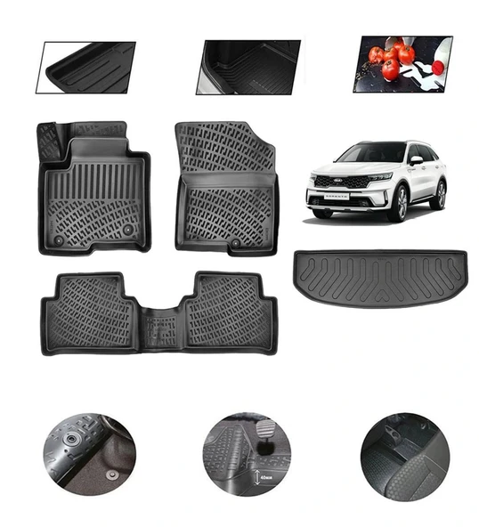 Kia Sorento 7 Koltuklu Hybrit 2022 Model 4D Bagaj Paspas Set ürün görseli 1